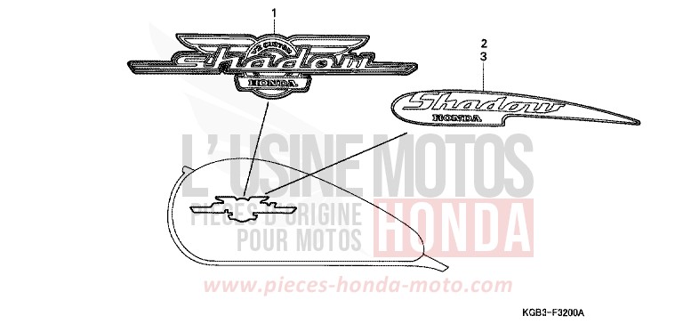 MARQUE (1) de Shadow VT125C FUTURE GRAY METALLIC (NH398) 2000